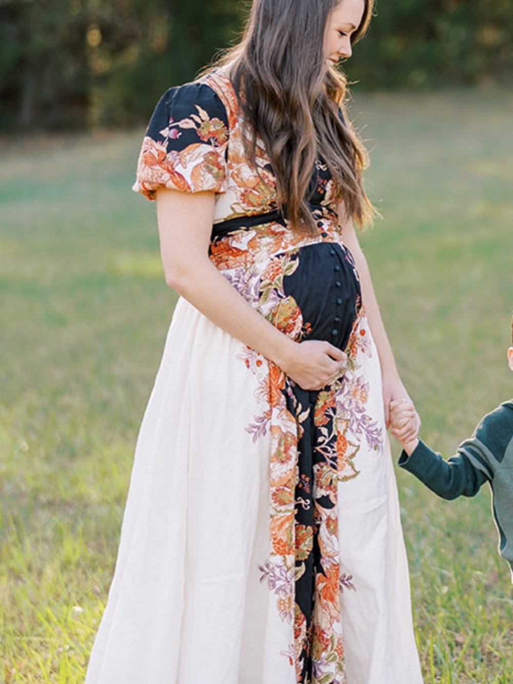 Anthropologie Katerina
Button Front Maxi Dress
Ornate Peony Floral Pockets